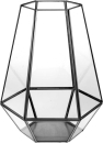 Windlicht Glas, H 30 cm, klar/schwarz